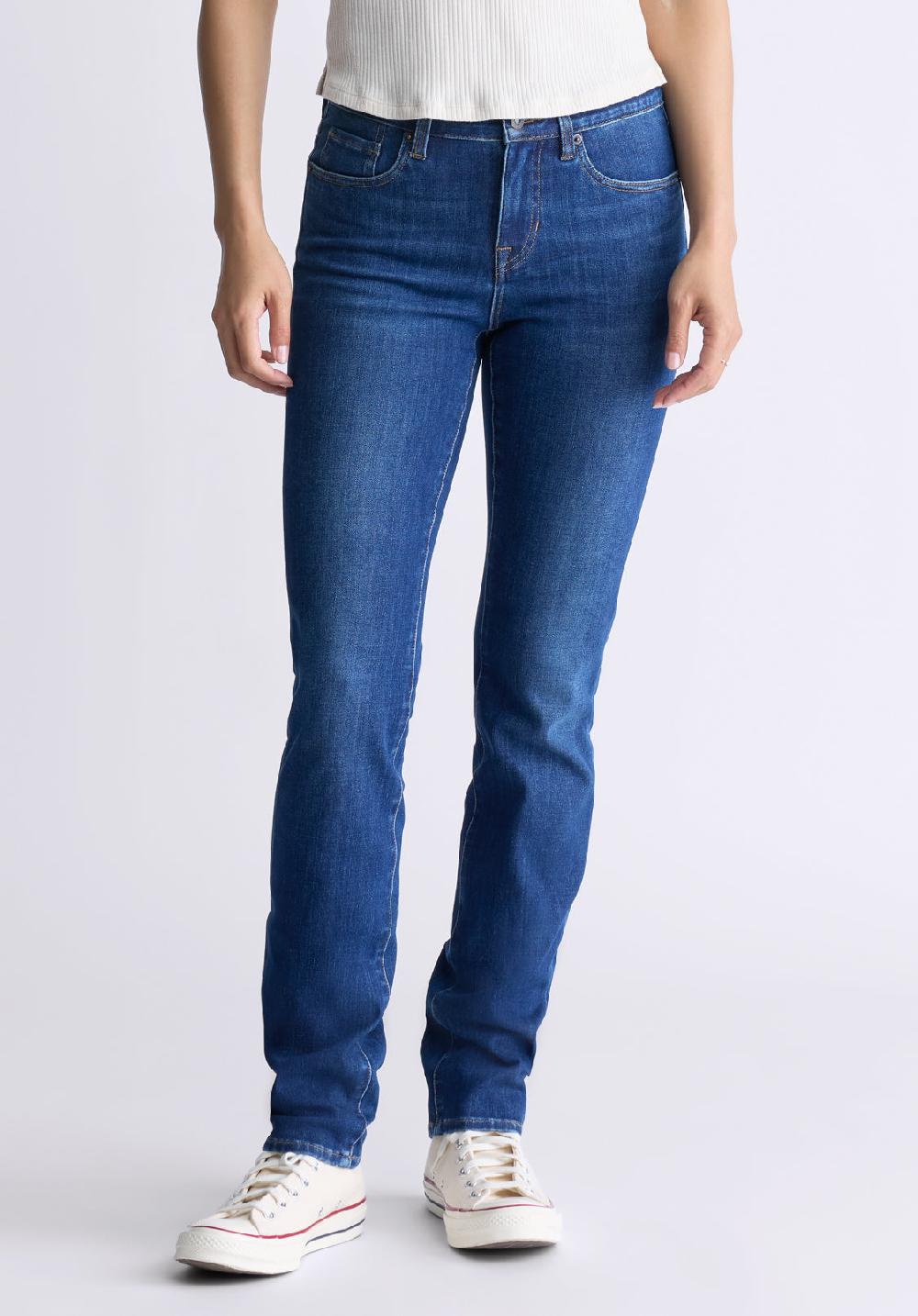 buffalo david bitton Mid Rise Slim Carrie Women's Jeans Contrasting Indigo
