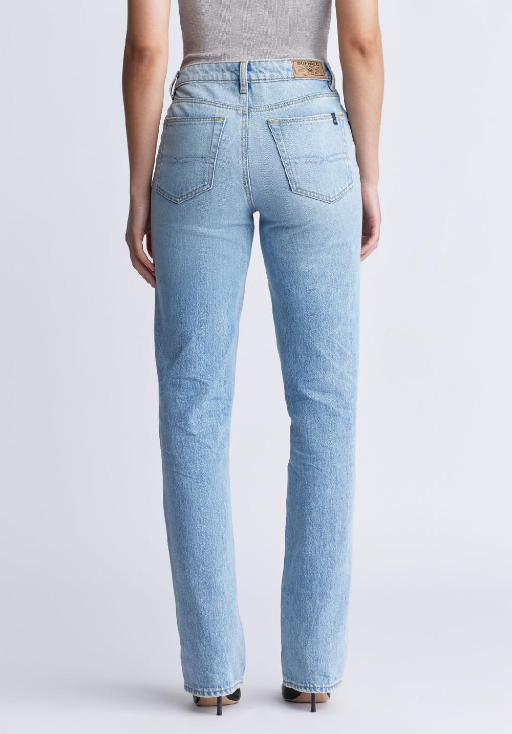 Buffalo David Bitton Mid Rise Straight Mary Women's Jeans Veined And Worked