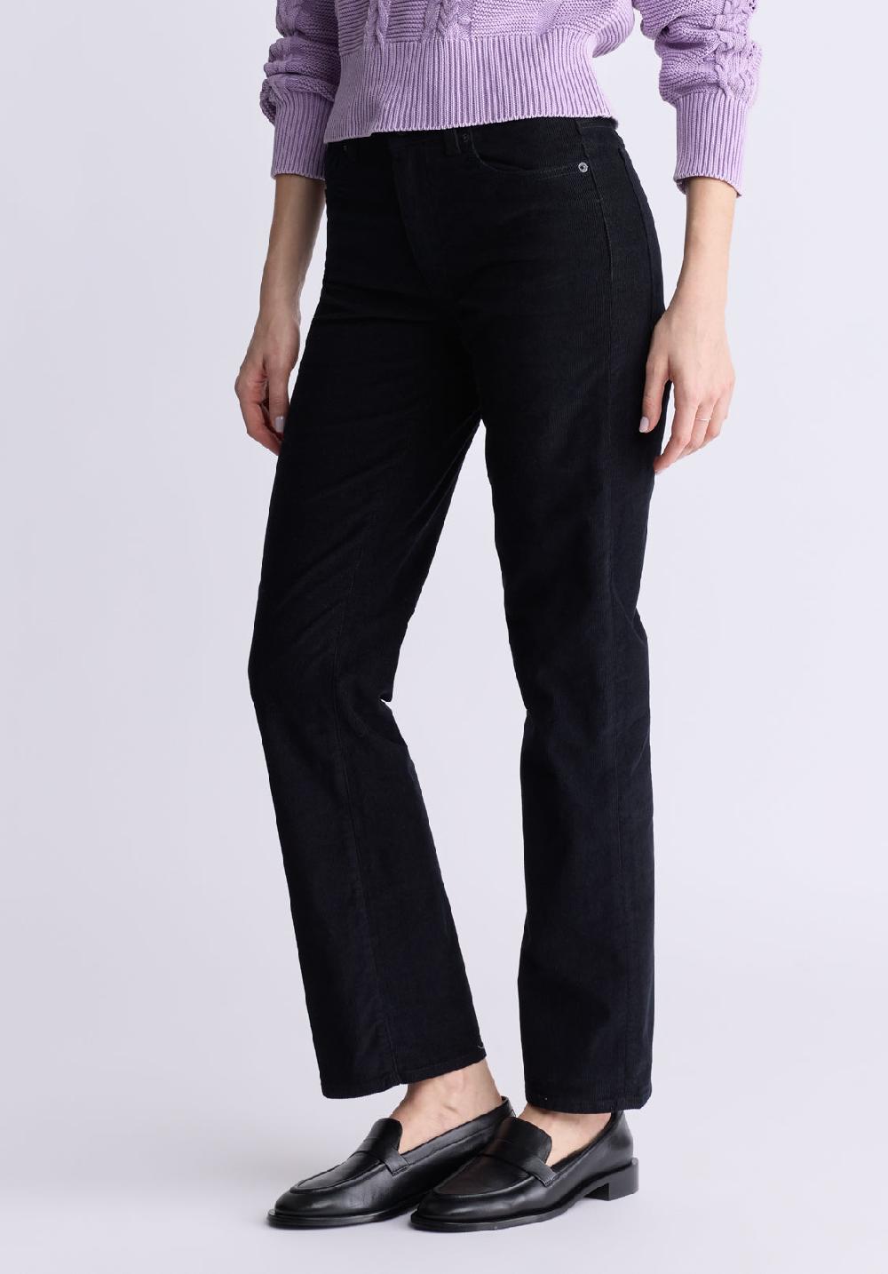 Buffalo David Bitton Mid Rise Straight Mary Women's Pants Washed And Rinsed Black