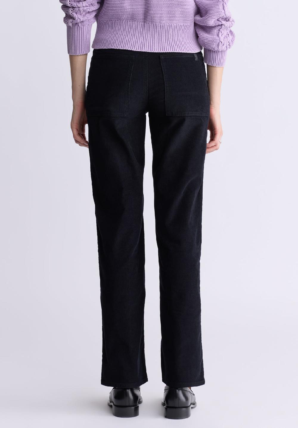 Buffalo David Bitton Mid Rise Straight Mary Women's Pants Washed And Rinsed Black