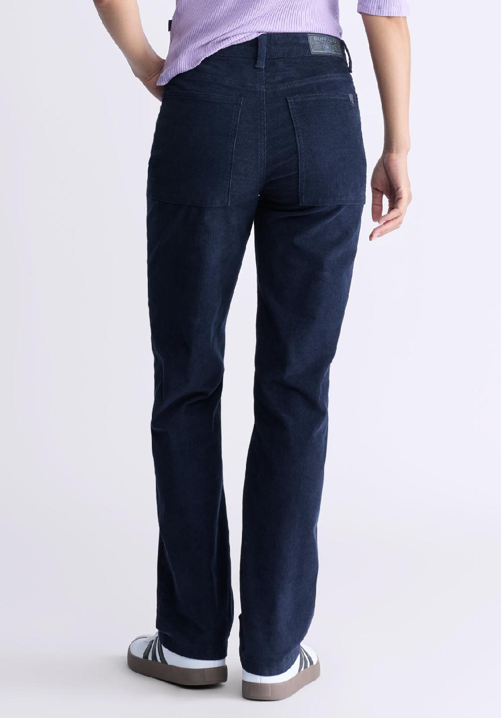 Buffalo David Bitton Mid Rise Straight Mary Women's Pants Washed And Rinsed Navy