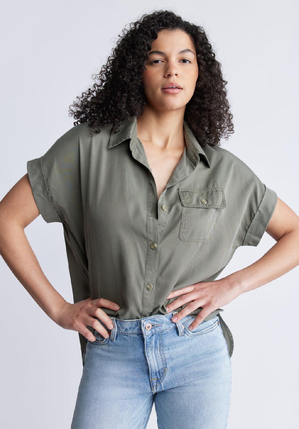 Buffalo David Bitton Milly Women's Short Sleeve Shirt Khaki