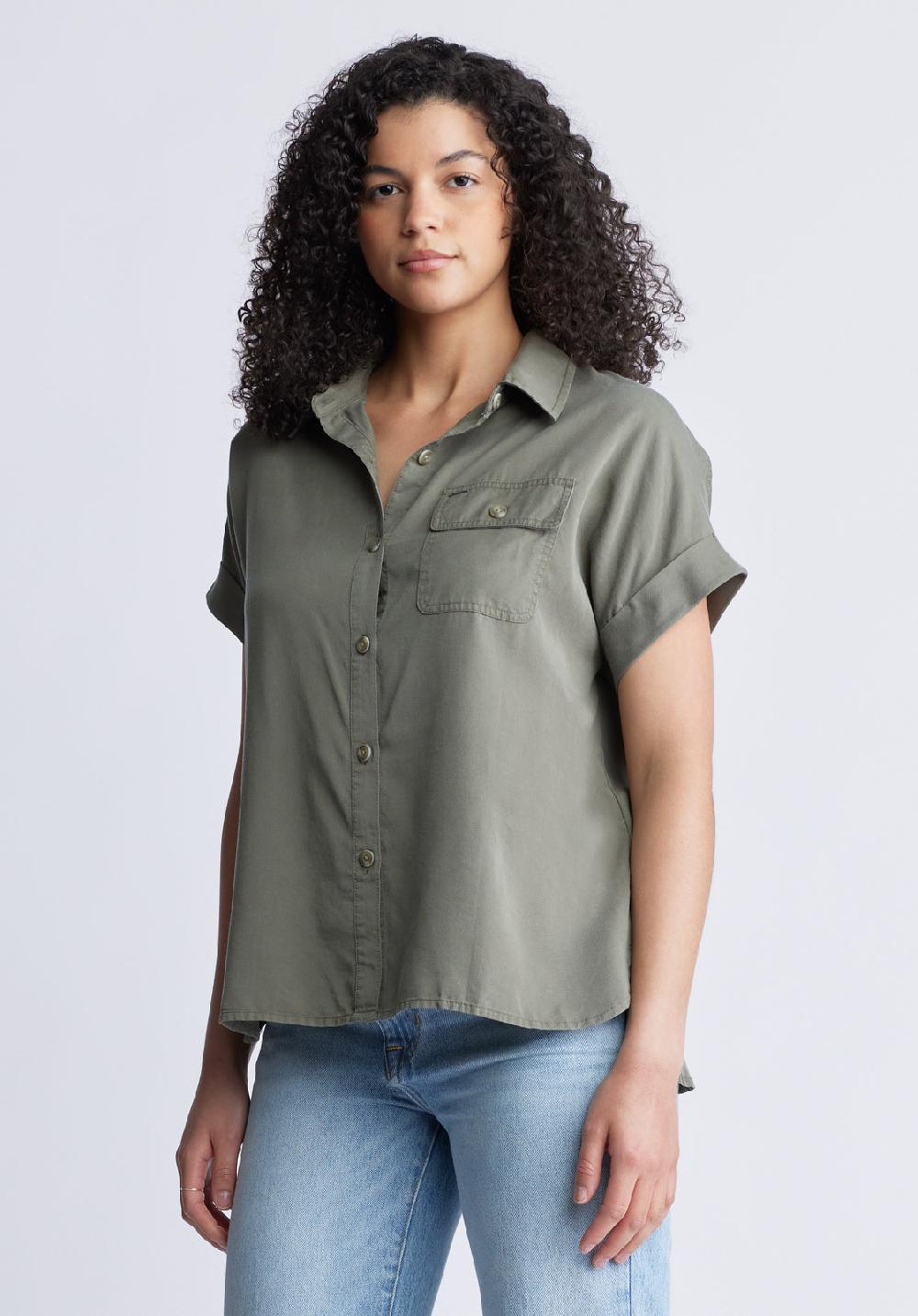 Buffalo David Bitton Milly Women's Short Sleeve Shirt Khaki
