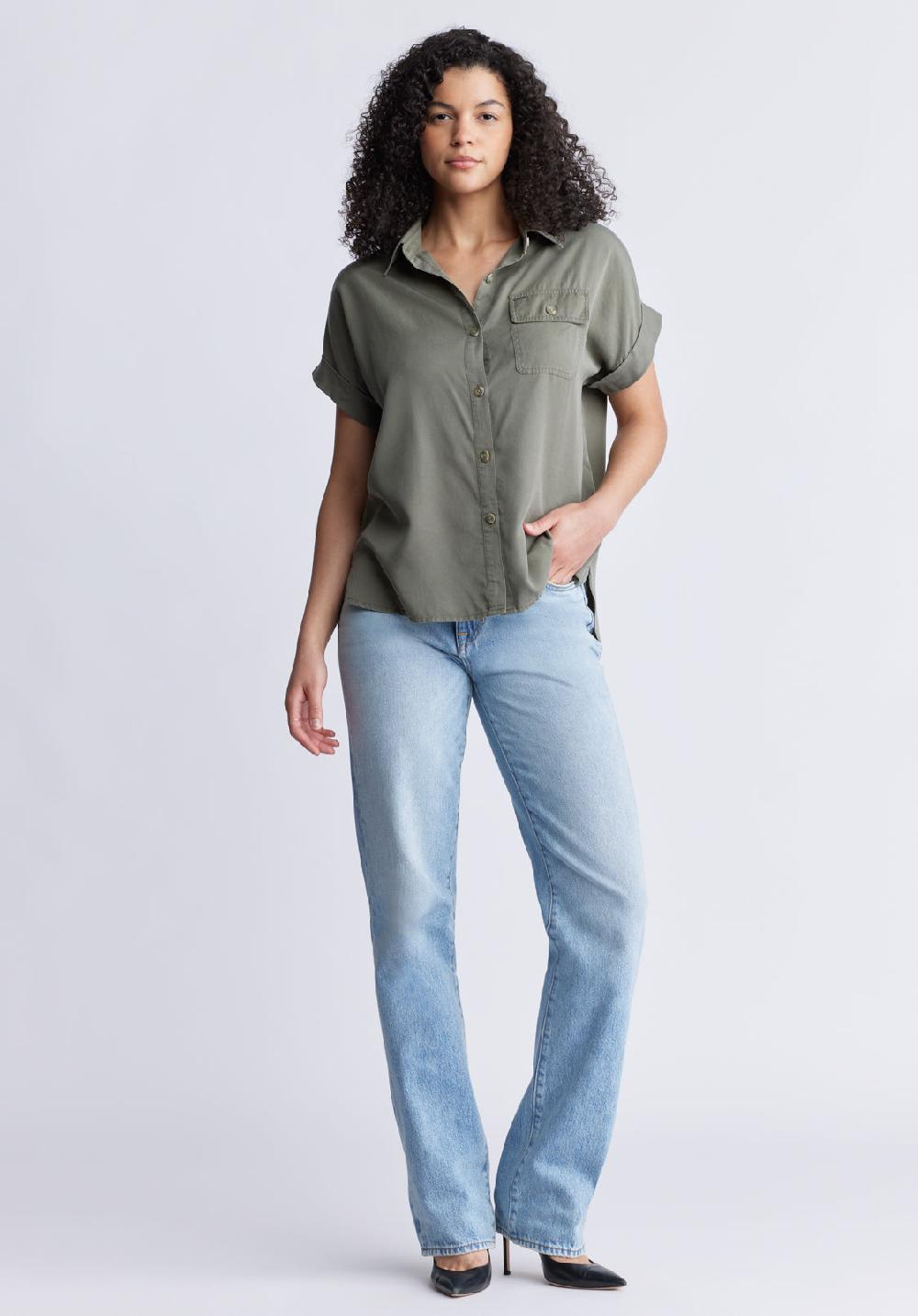 Buffalo David Bitton Milly Women's Short Sleeve Shirt Khaki