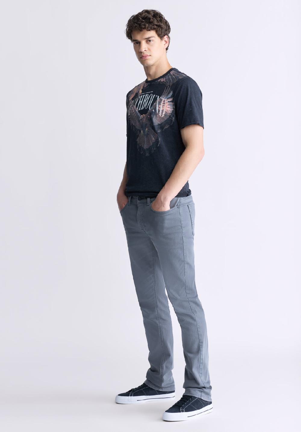 Buffalo David Bitton Pantalon Droit Pour Hommes Straight Six Gris Graphite - BM22939