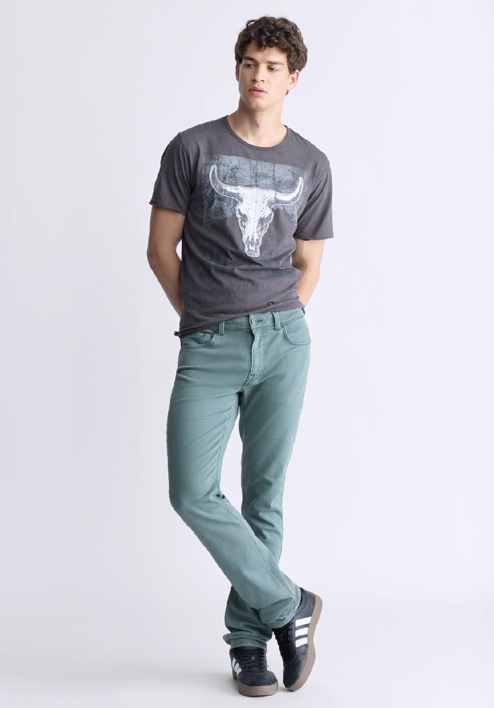 Buffalo David Bitton Pantalon Droit Pour Hommes Straight Six Vert Baumier - BM22939