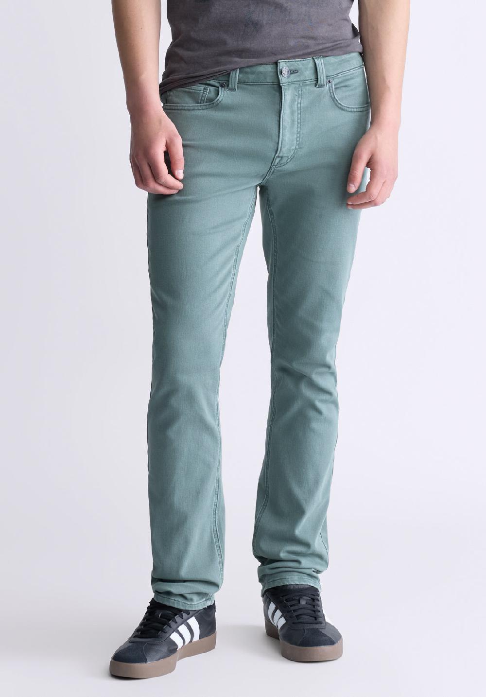 buffalo david bitton Pantalon droit pour hommes Straight Six vert baumier - BM22939
