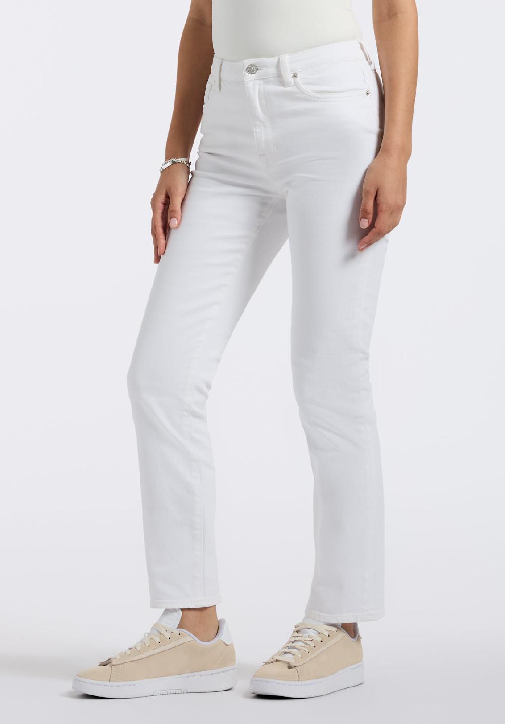Buffalo David Bitton Pantalon Droit Taille Haute Jayden Pour Femme Blanc
