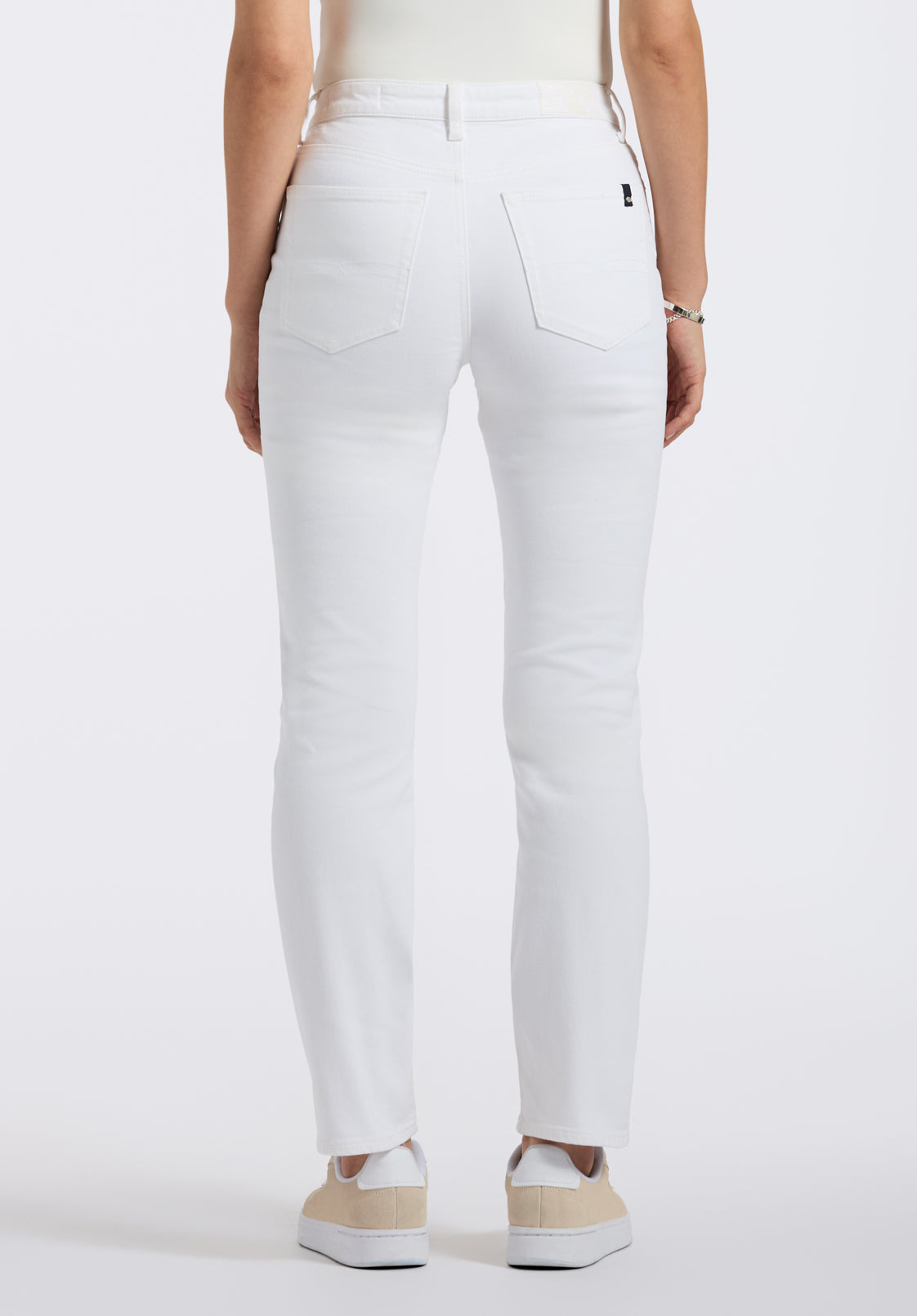 Buffalo David Bitton Pantalon Droit Taille Haute Jayden Pour Femme Blanc