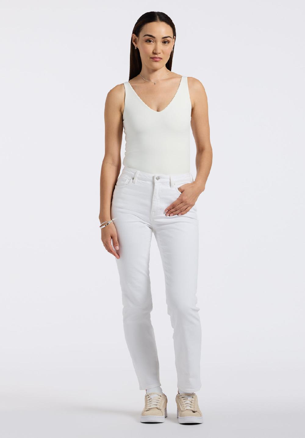 Buffalo David Bitton Pantalon Droit Taille Haute Jayden Pour Femme Blanc