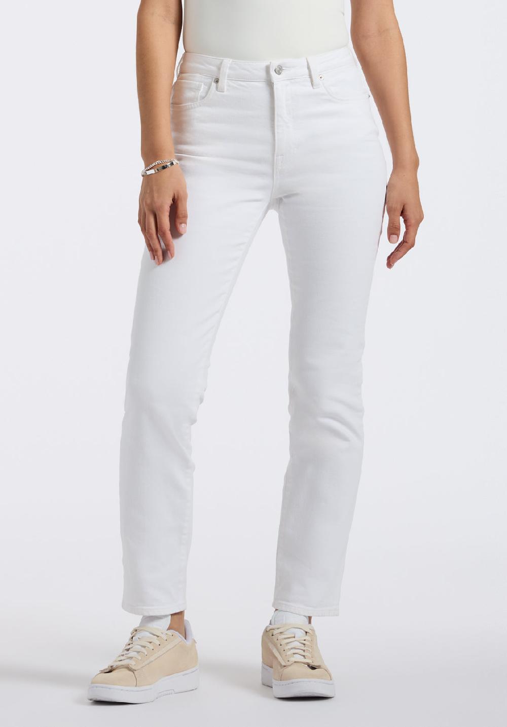 buffalo david bitton Pantalon droit taille haute Jayden pour femme Blanc