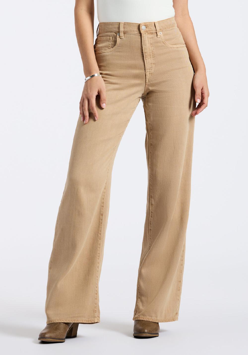 buffalo david bitton Pantalon large taille haute Addie pour femme Beige amande