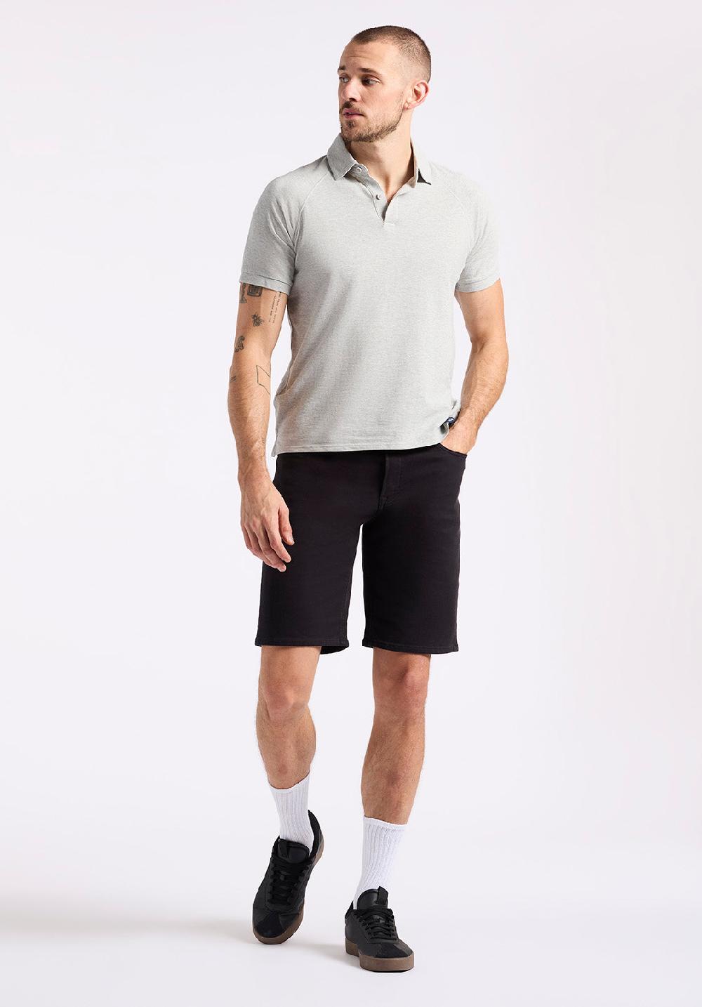 Buffalo David Bitton Polo En Piqué à Manches Courtes Pour Homme Kindell Gris Chiné