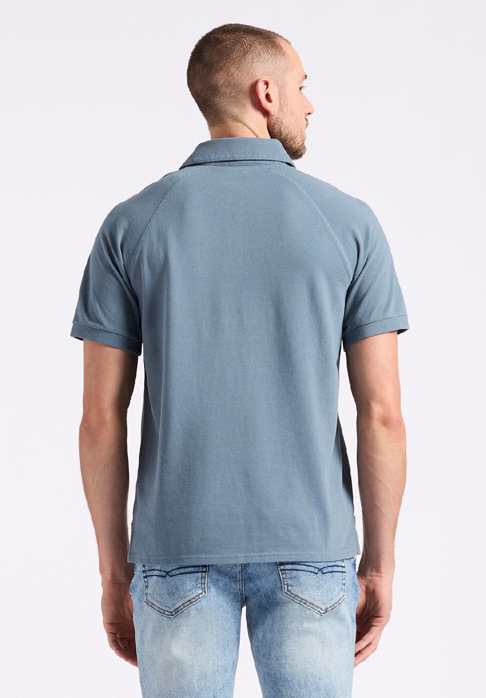 Buffalo David Bitton Polo En Piqué à Manches Courtes Pour Homme Kindell Bleu Mirage