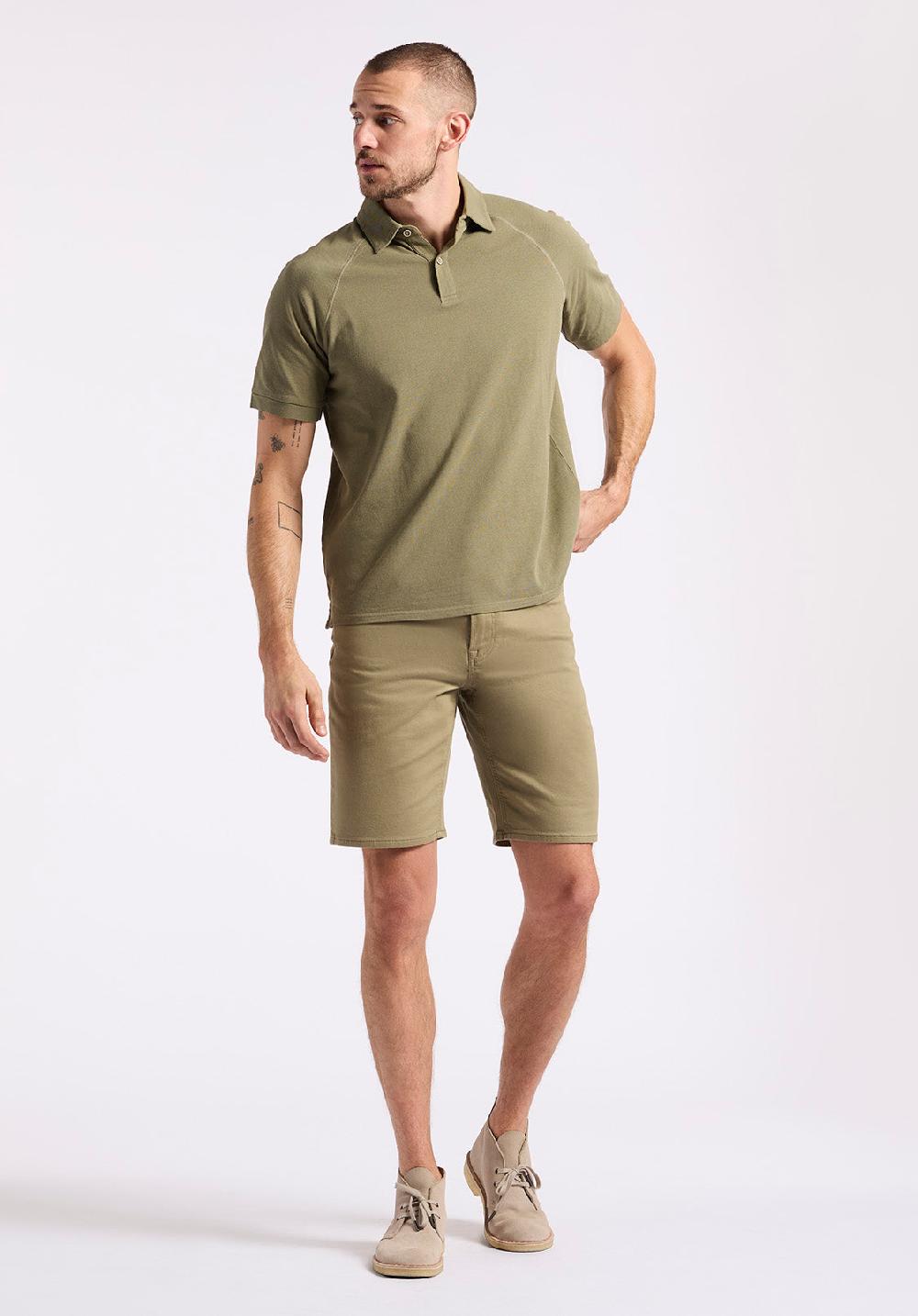 Buffalo David Bitton Polo En Piqué à Manches Courtes Pour Homme Kindell Vert Armée