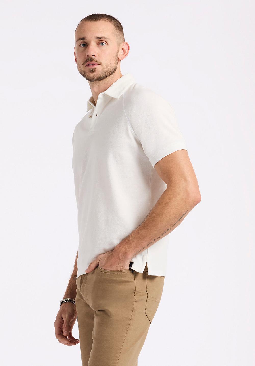 Buffalo David Bitton Polo En Piqué à Manches Courtes Pour Homme Kindell Blanc