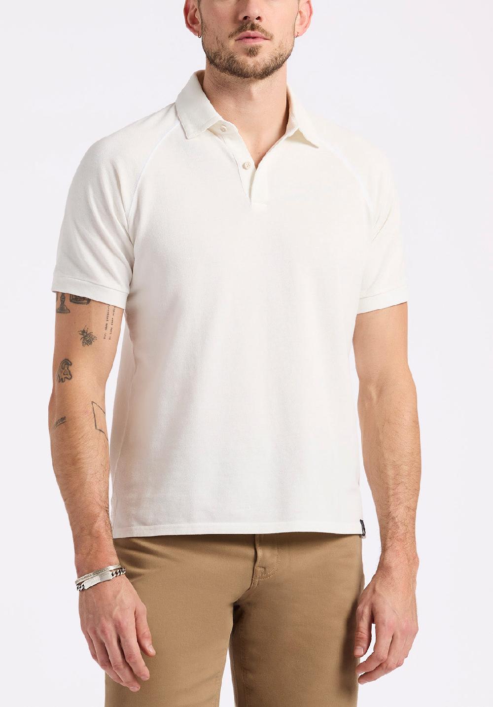 buffalo david bitton Polo en piqué à manches courtes pour homme Kindell blanc