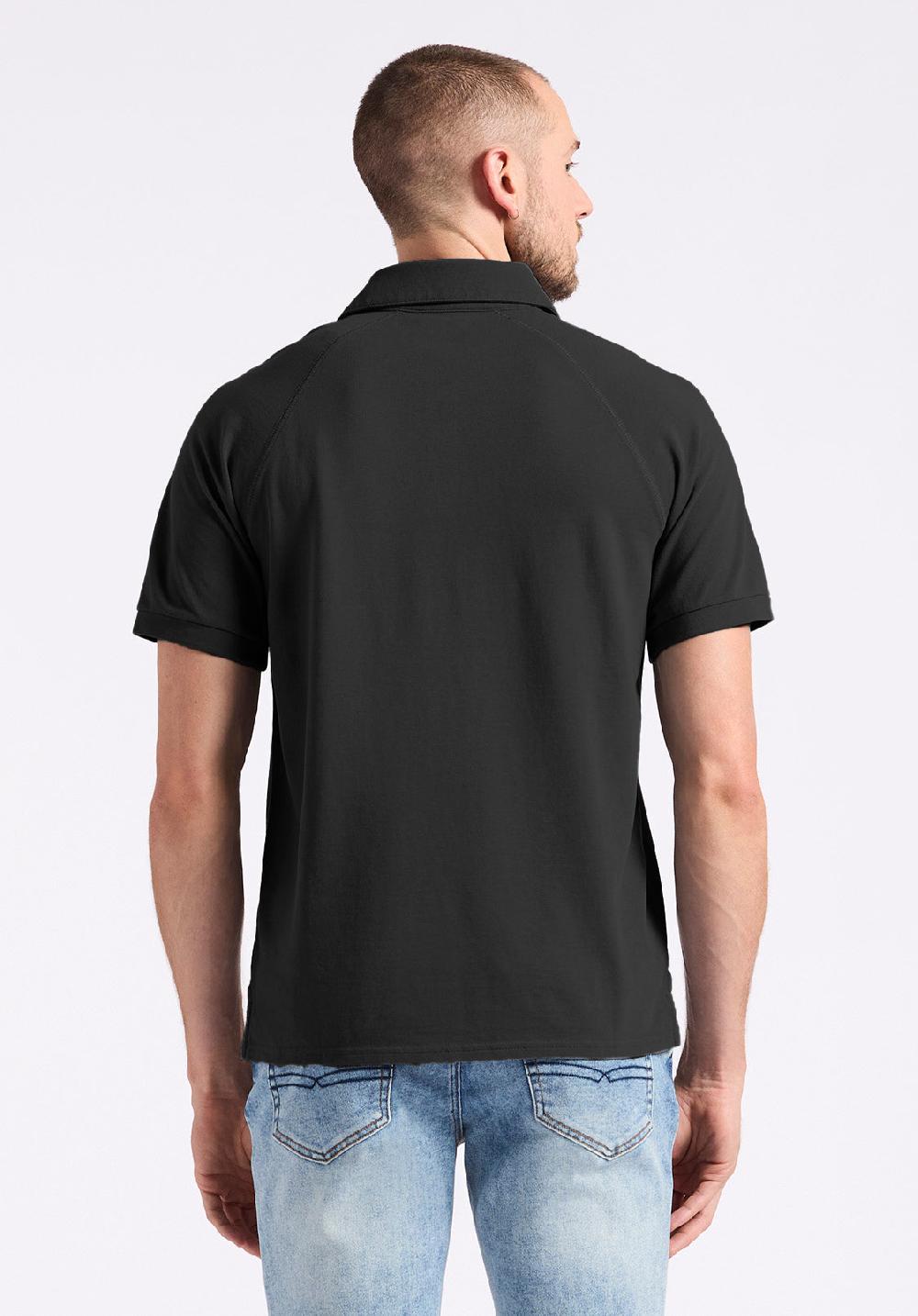 Buffalo David Bitton Polo En Piqué à Manches Courtes Pour Homme Kindell Noir
