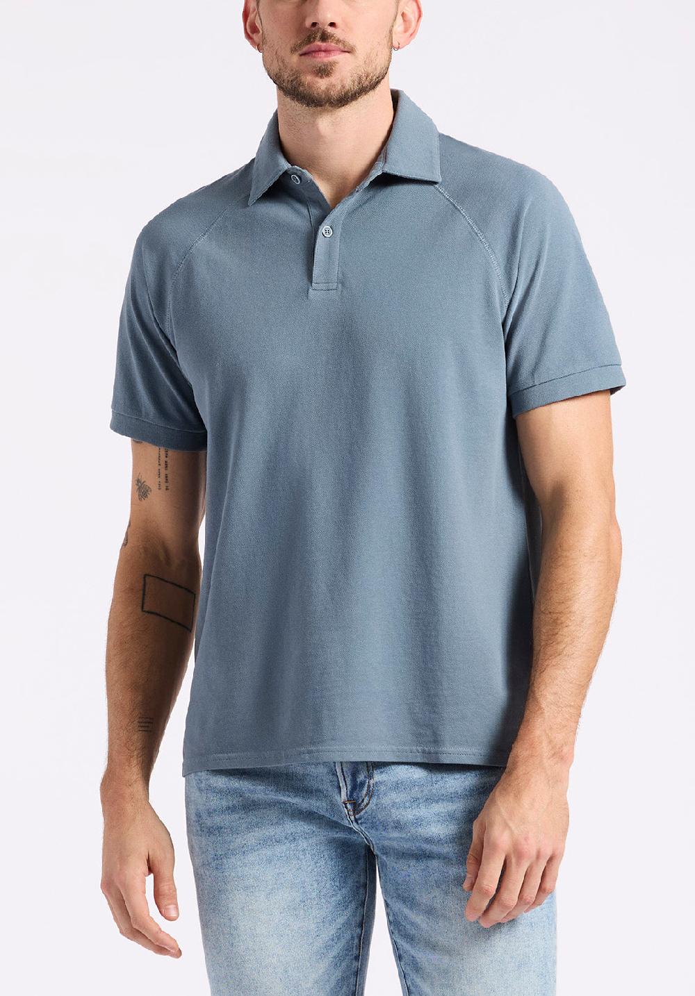 buffalo david bitton Polo en piqué à manches courtes pour homme Kindell Bleu mirage