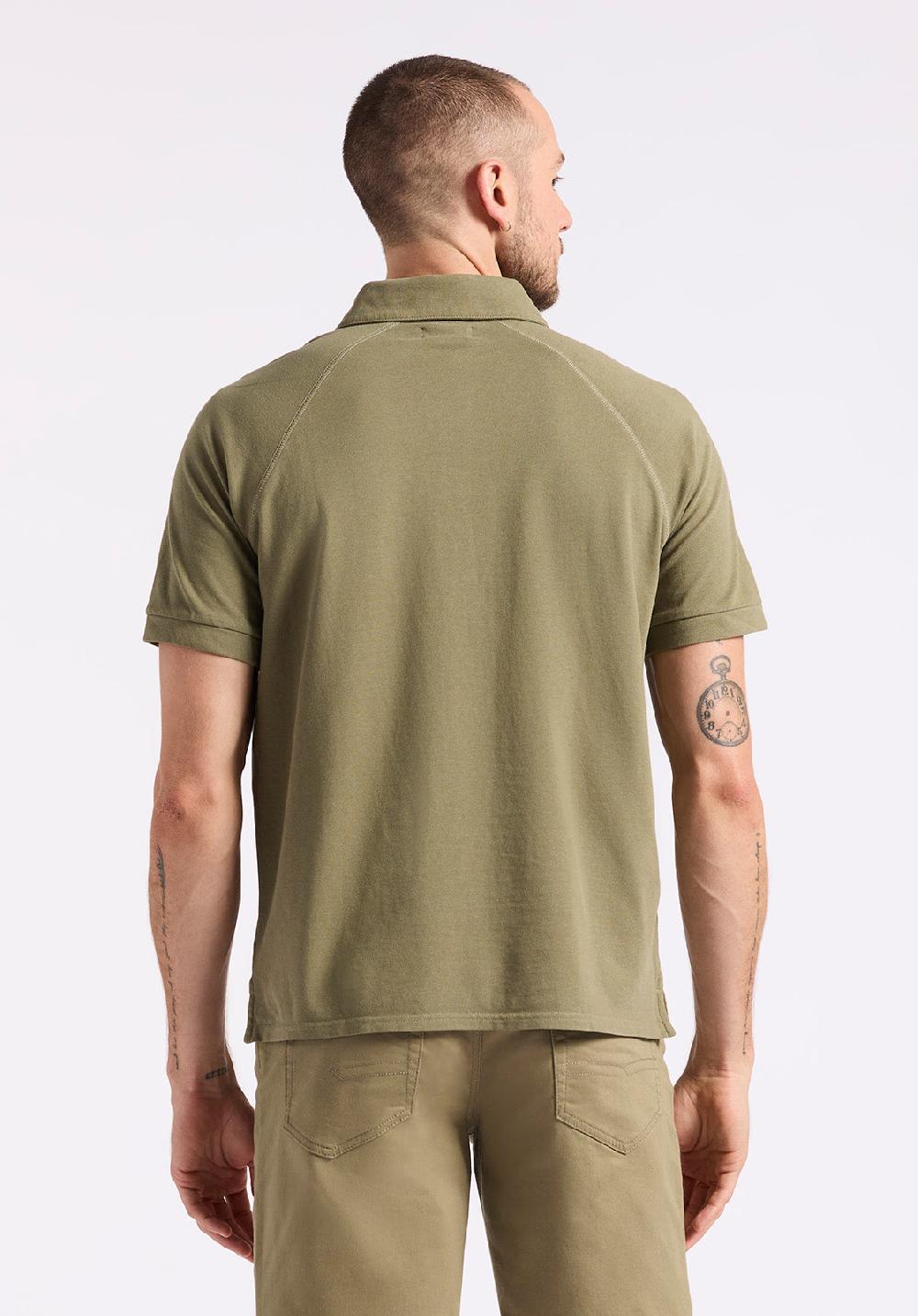 Buffalo David Bitton Polo En Piqué à Manches Courtes Pour Homme Kindell Vert Armée
