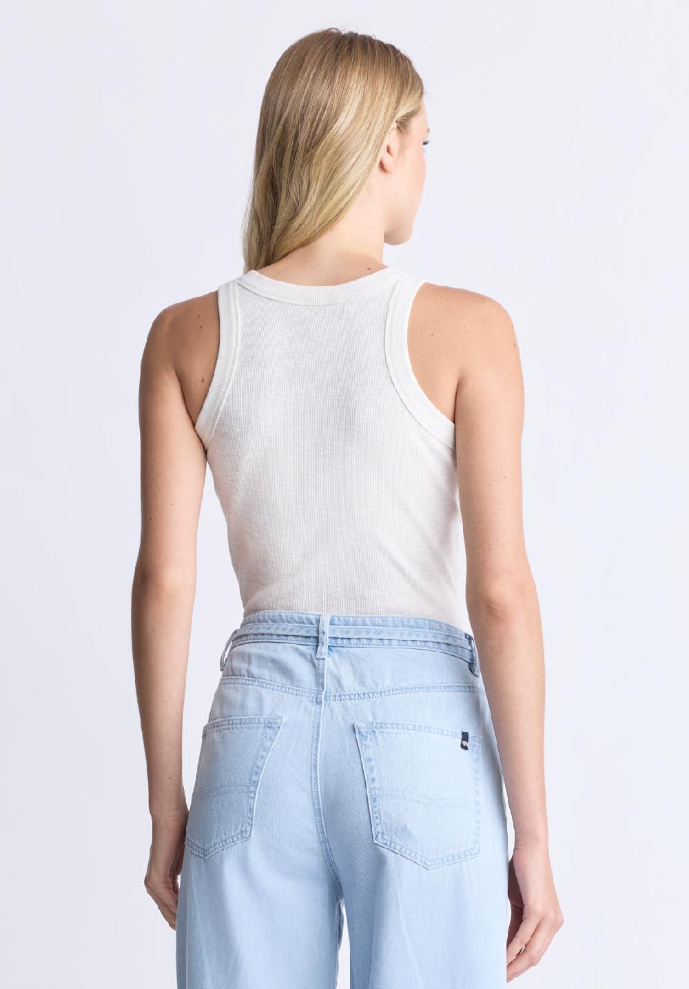 Buffalo David Bitton Regine Women's Ribbed Tank Top Cloud White