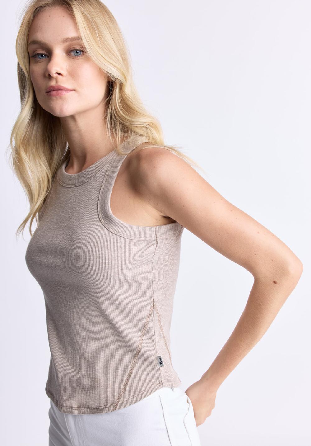 Buffalo David Bitton Regine Women's Ribbed Tank Top Flax Beige