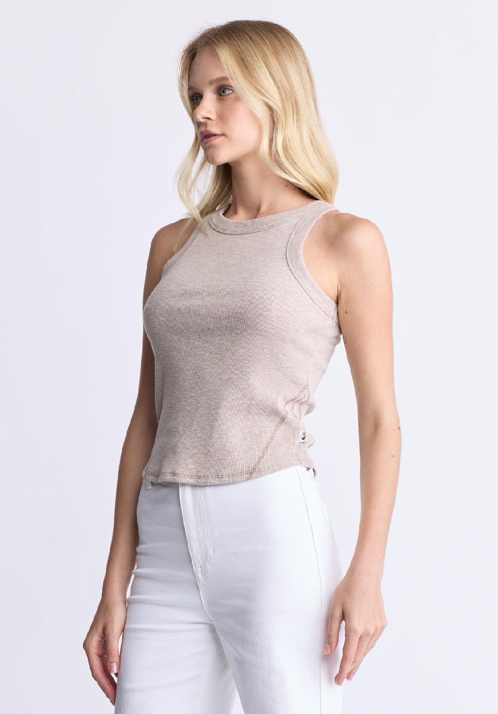 Buffalo David Bitton Regine Women's Ribbed Tank Top Flax Beige