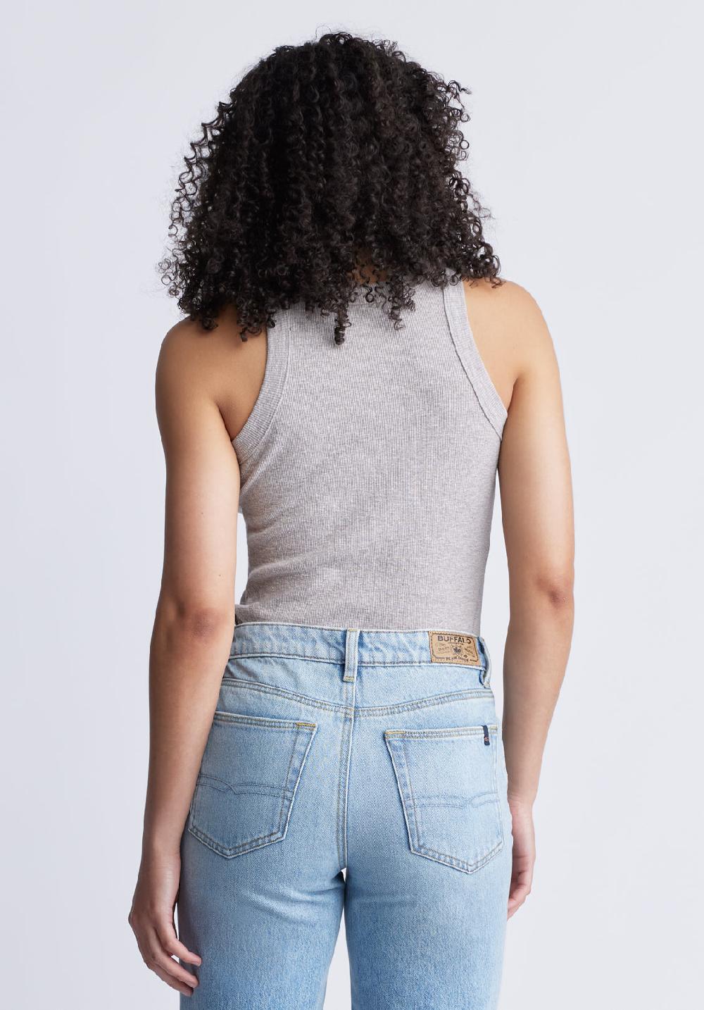 Buffalo David Bitton Regine Women's Ribbed Tank Top Heather Grey