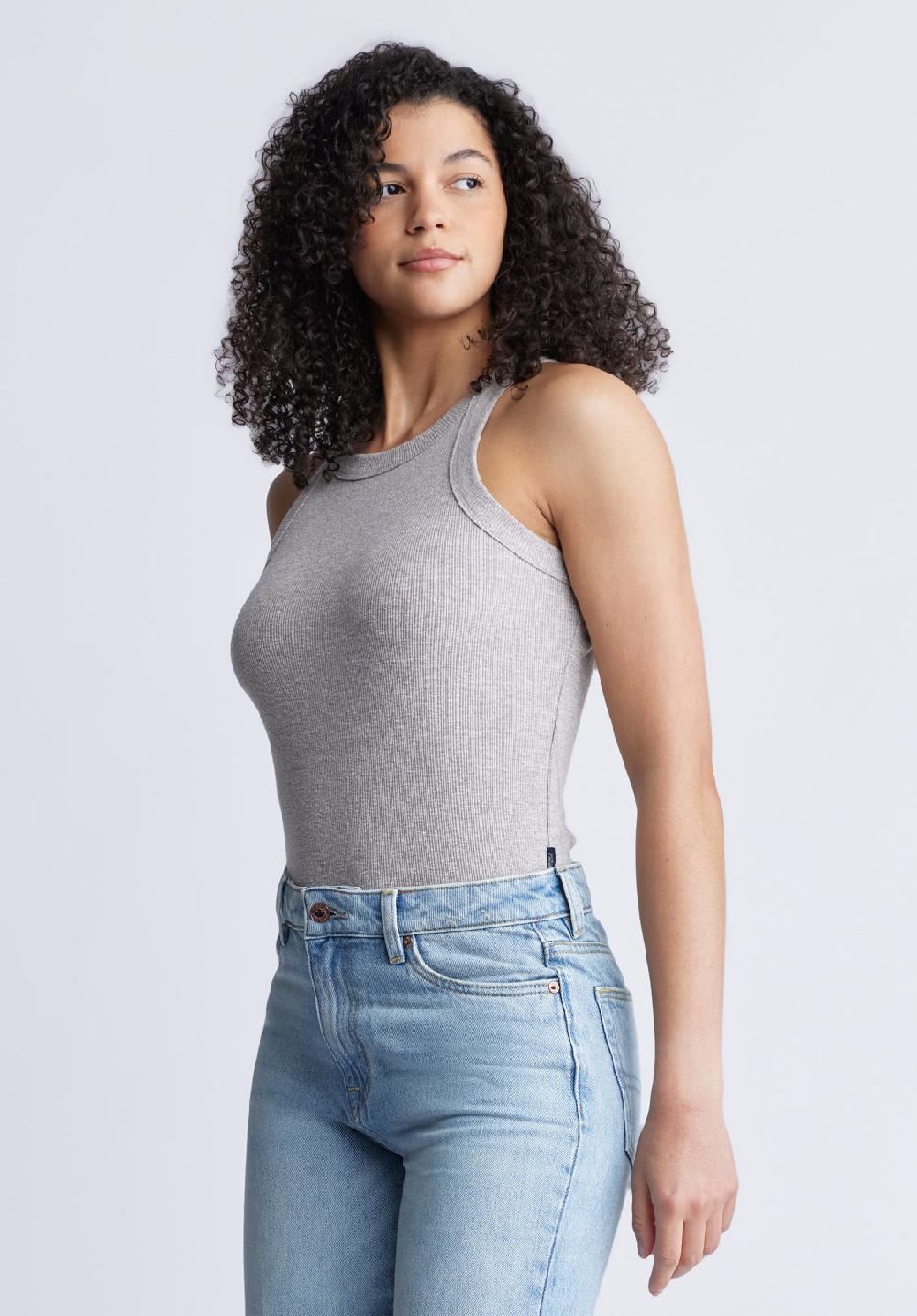 Buffalo David Bitton Regine Women's Ribbed Tank Top Heather Grey