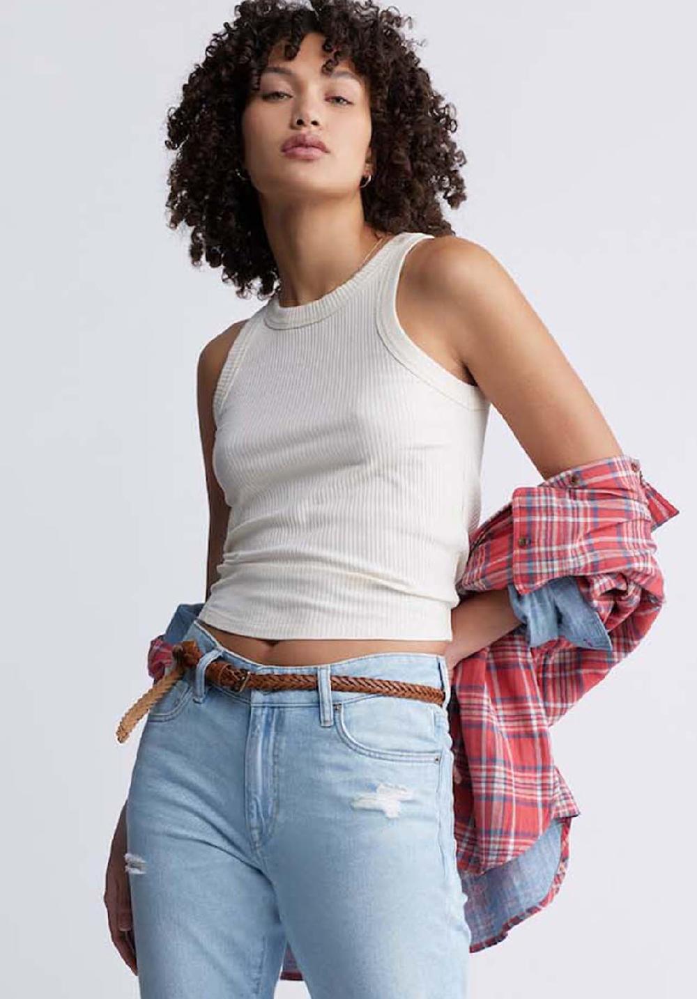 Buffalo David Bitton Regine Women’s Ribbed Tank Top In Off-White