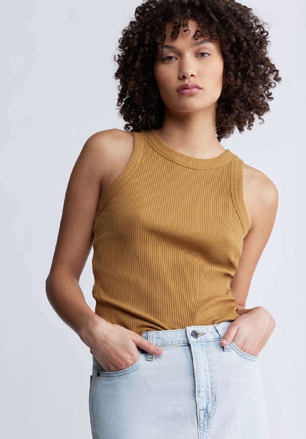 Buffalo David Bitton Regine Women’s Ribbed Tank Top In Tan