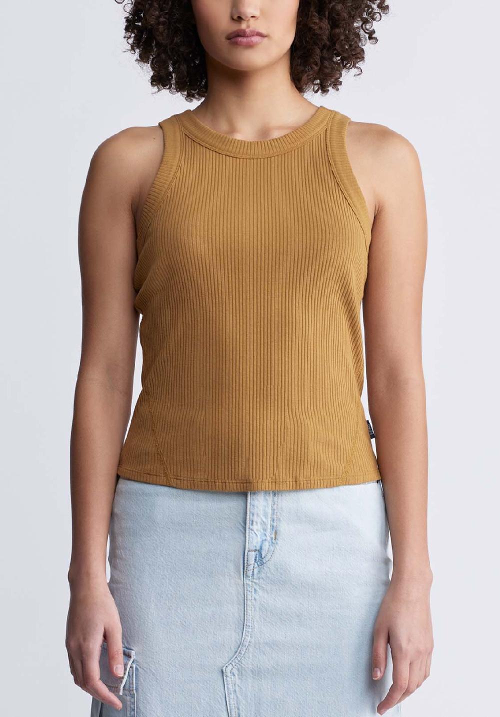 buffalo david bitton Regine Women’s Ribbed Tank Top in Tan
