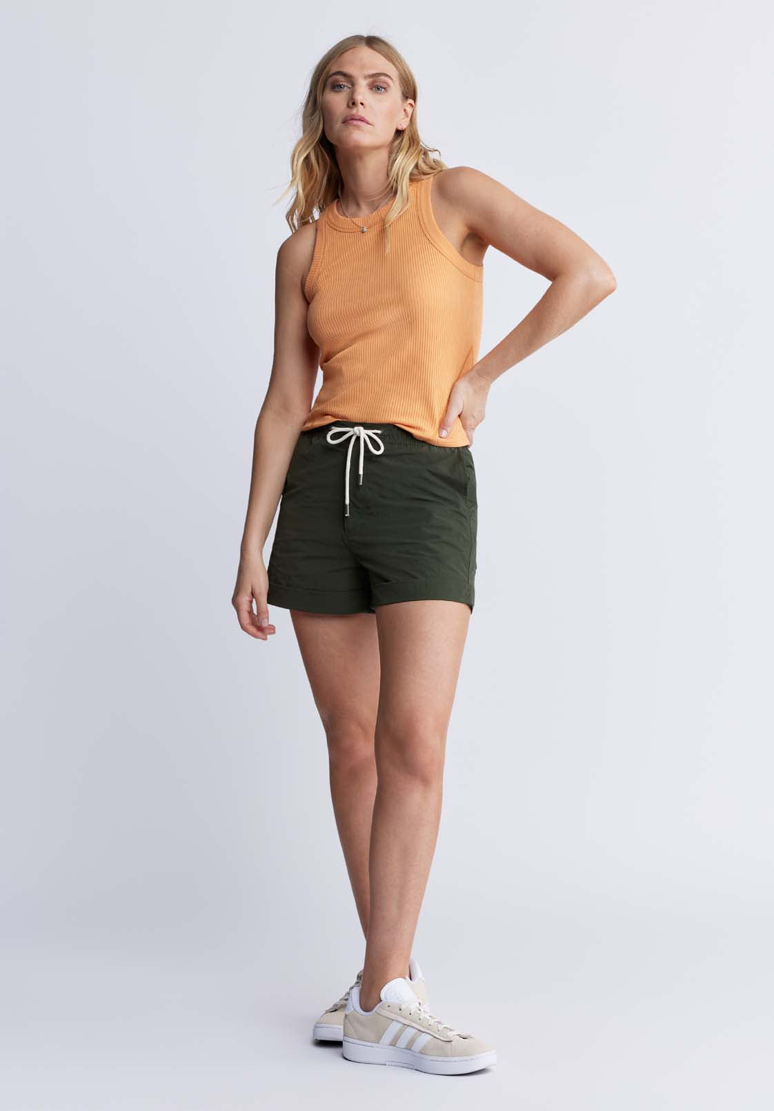 Buffalo David Bitton Regine Women’s Ribbed Tank Top In Tangerine