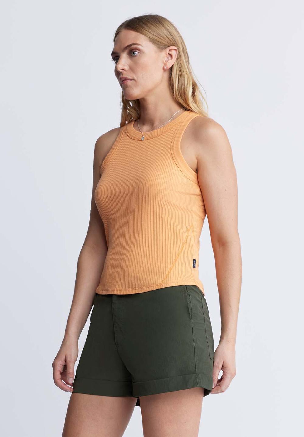 Buffalo David Bitton Regine Women’s Ribbed Tank Top In Tangerine