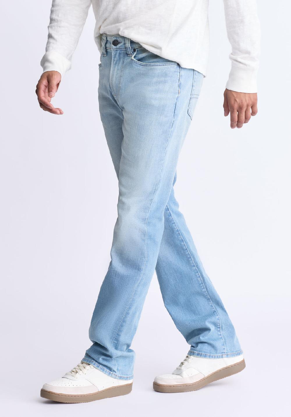 Buffalo David Bitton Relaxed Boot Game Men's Vintage Feel Jeans Light Blue