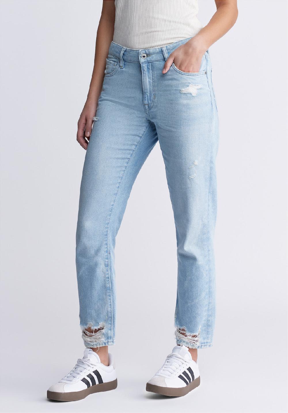 Buffalo David Bitton Relaxed Boyfriend Madison Women's Jeans In Distressed Vintage