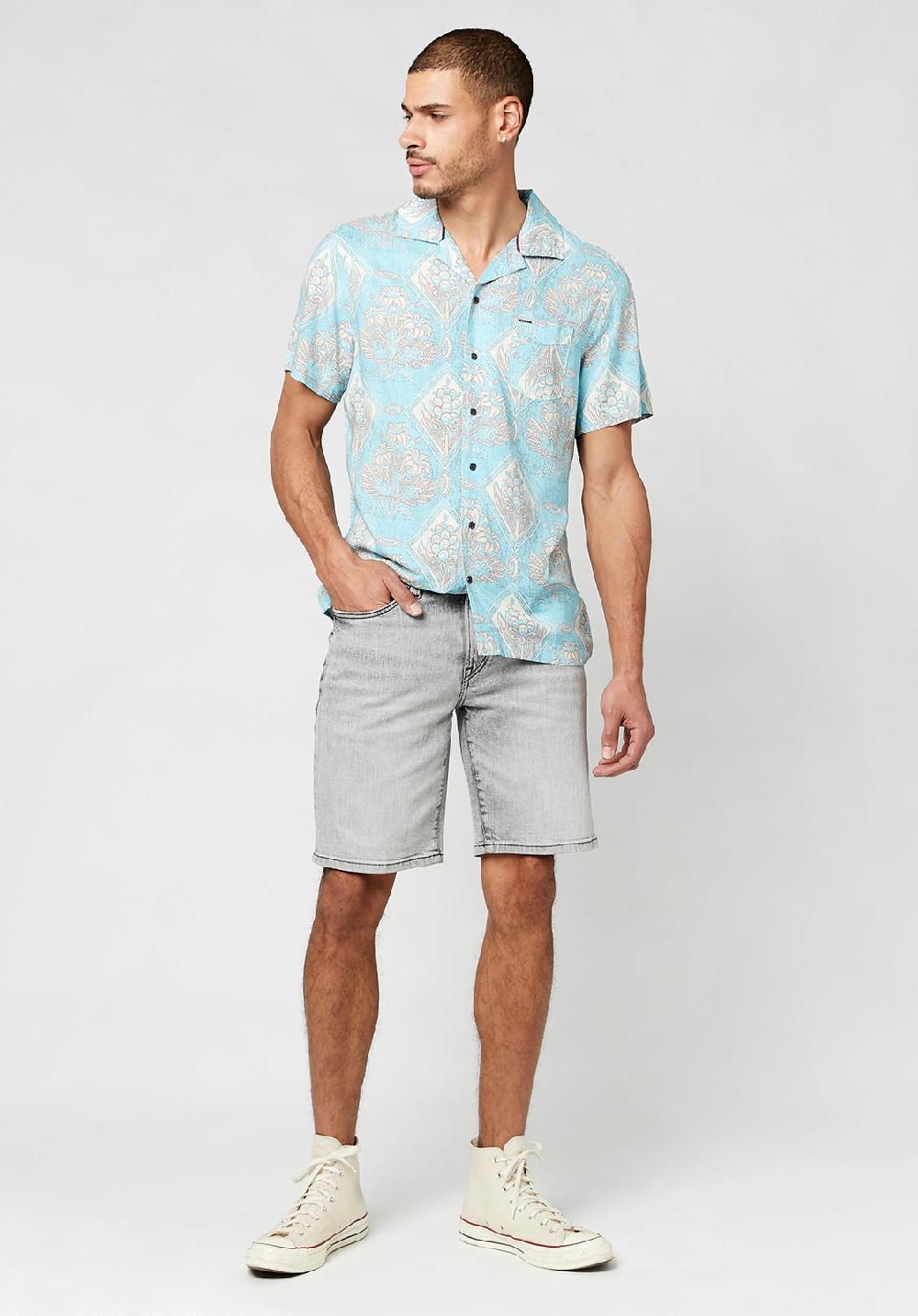 Buffalo David Bitton Relaxed Straight Dean Acid Creased Shorts