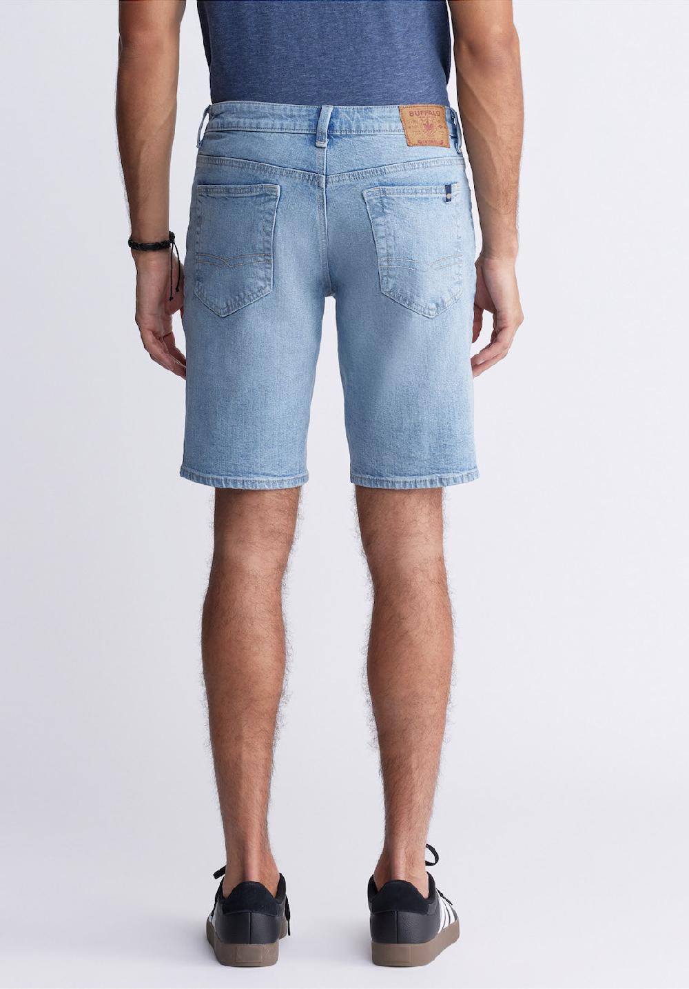 Buffalo David Bitton Relaxed Straight Dean Men's Denim Shorts In Authentic Worn Wash