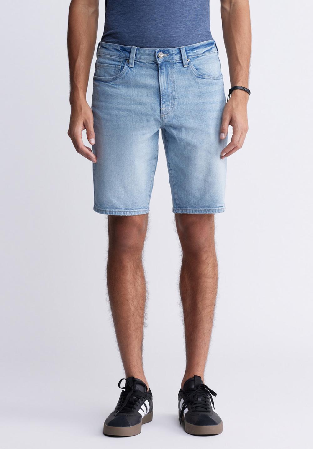 buffalo david bitton Relaxed Straight Dean Men's Denim Shorts in Authentic Worn Wash