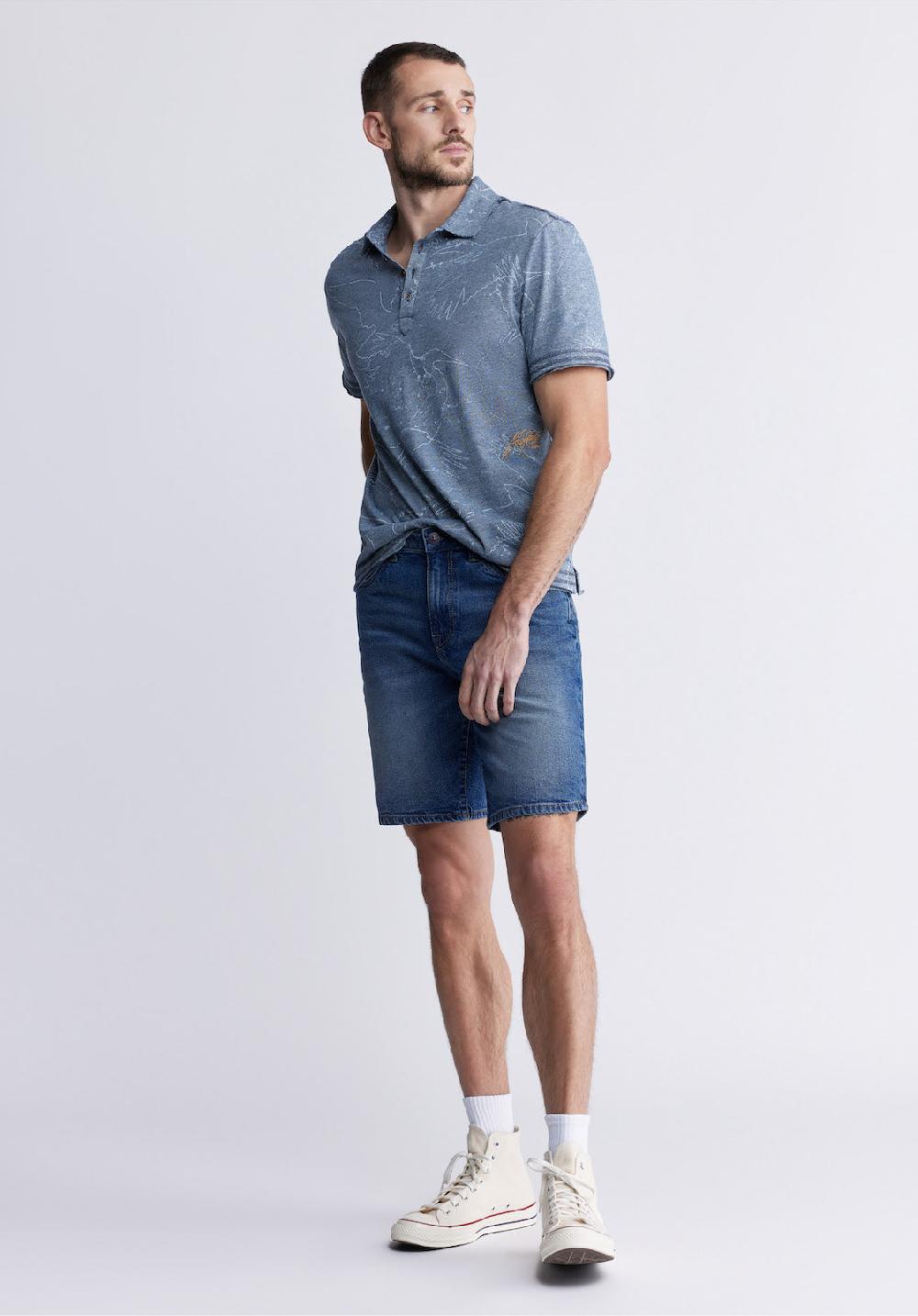 Buffalo David Bitton Relaxed Straight Dean Men's Denim Shorts In Contrast Blue