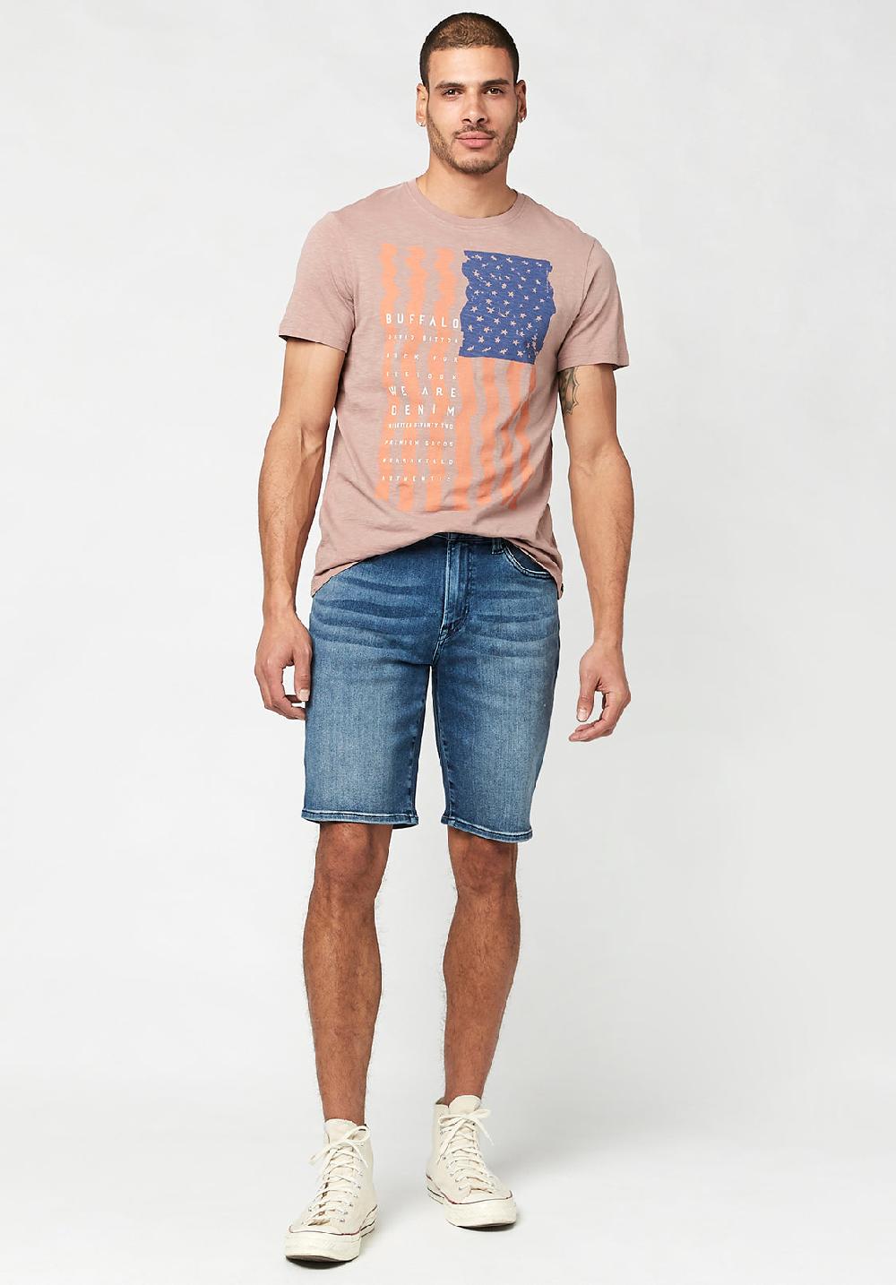 Buffalo David Bitton Relaxed Straight Dean Men's Shorts In Authentic Blue