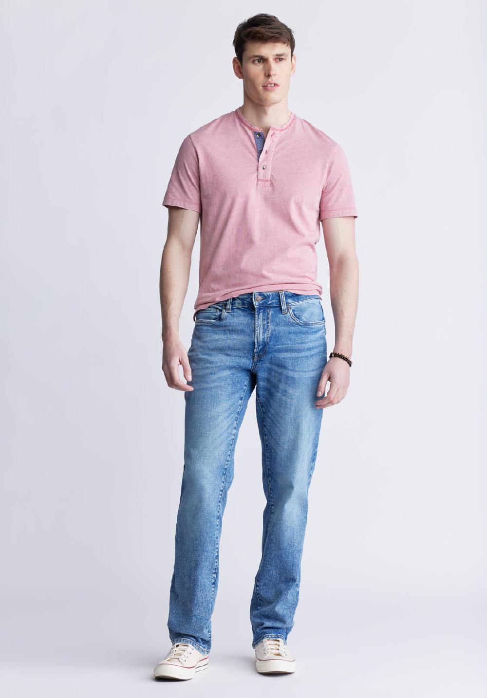 Buffalo David Bitton Relaxed Straight Driven Men's Jeans Heavily Sanded And Worked
