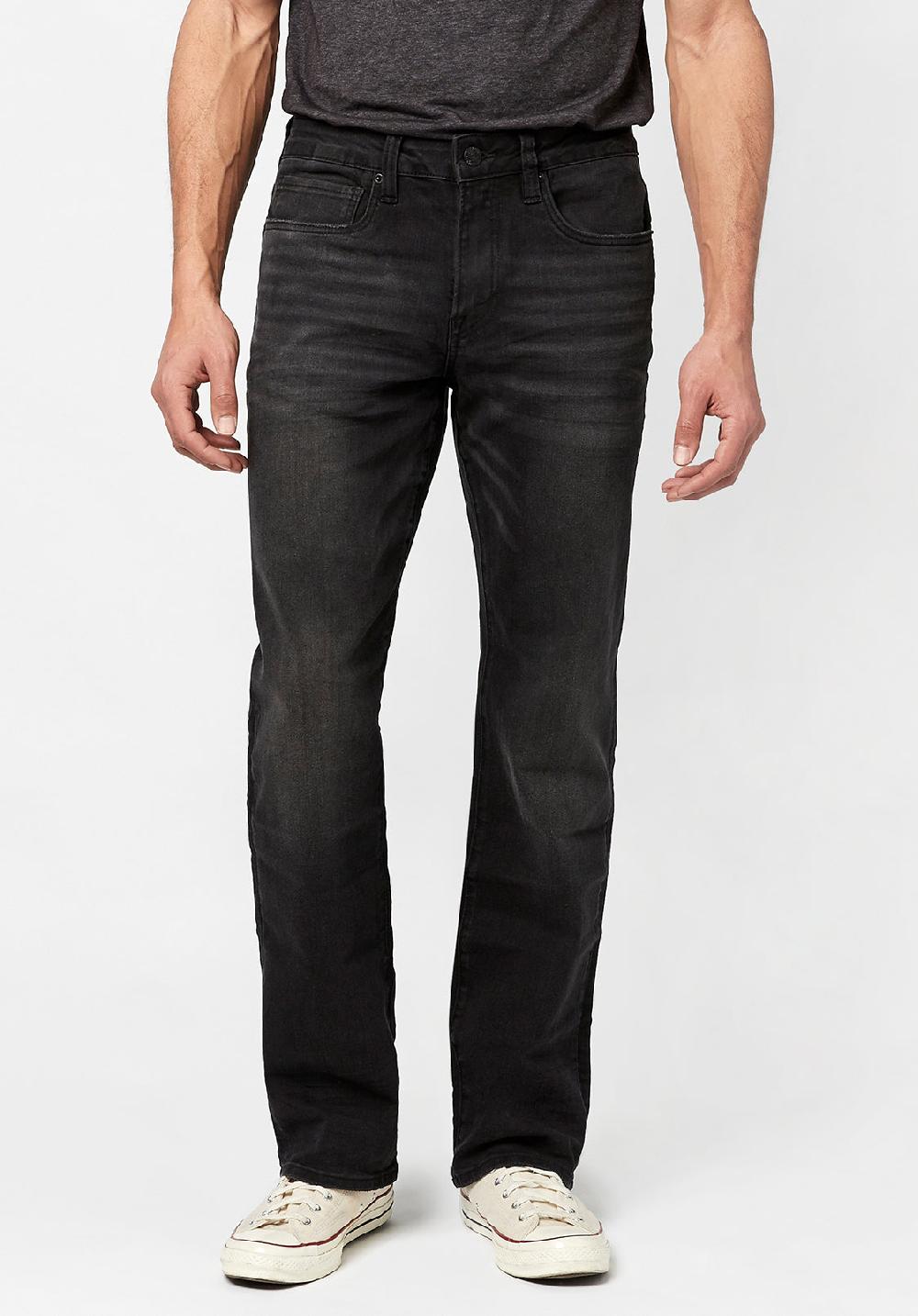 buffalo david bitton Relaxed Straight Driven Men's Jeans in Black Wash