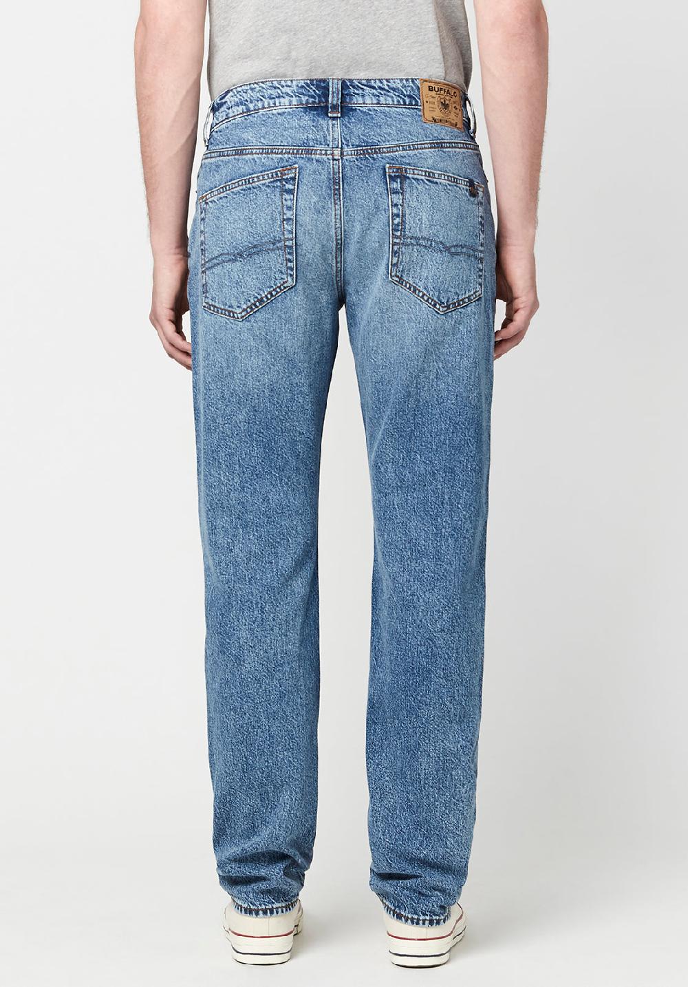 Buffalo David Bitton Relaxed Tapered Ben Men's Jeans In Stonewashed Blue