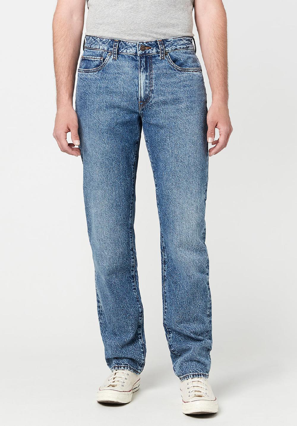 buffalo david bitton Relaxed Tapered Ben Men's Jeans in Stonewashed Blue