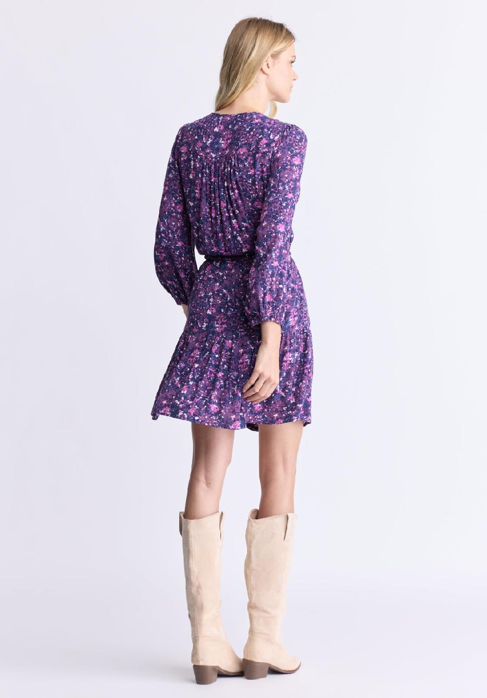Buffalo David Bitton Rochelle Women's Floral Print Long-Sleeve Dress Purple