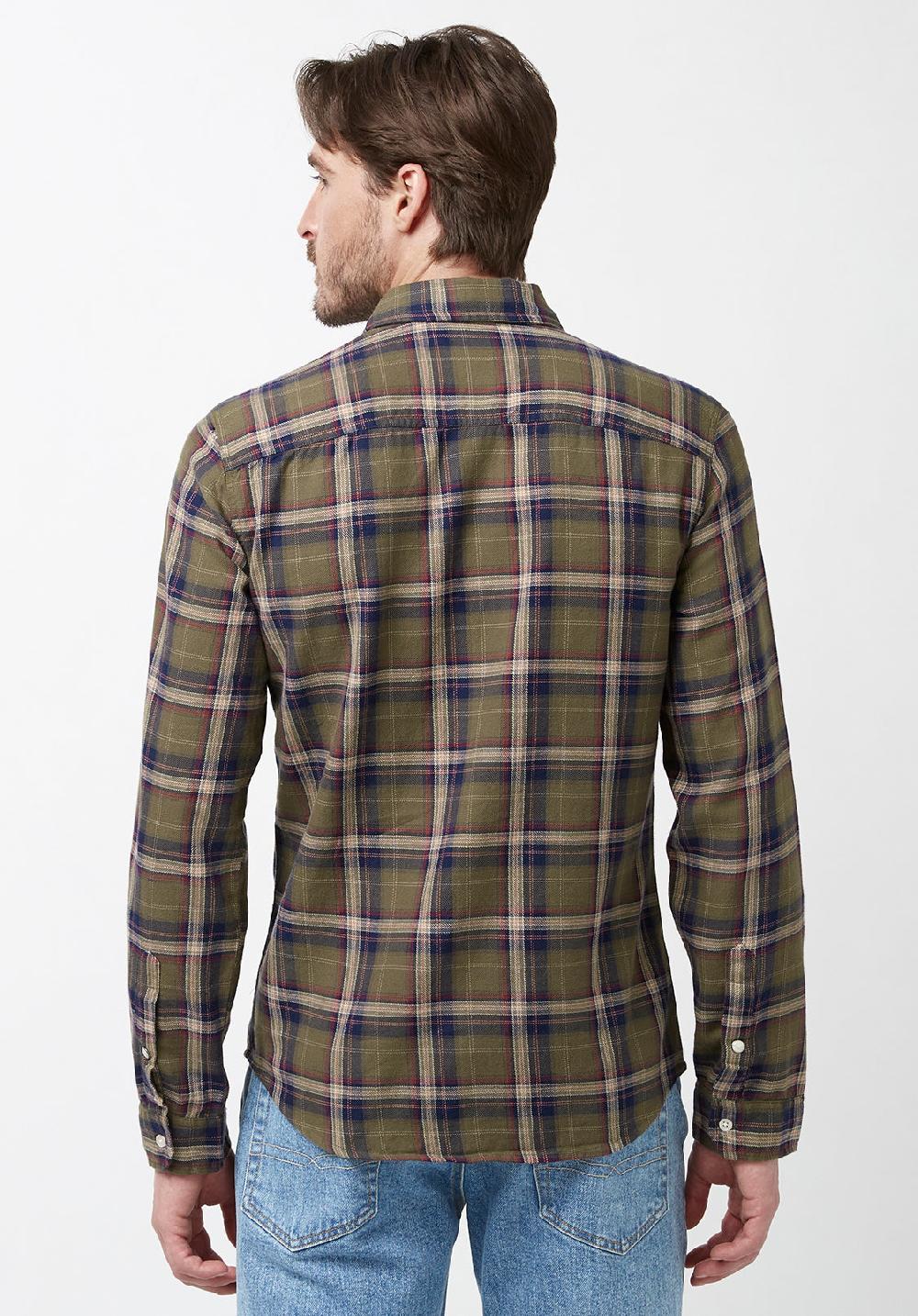 Buffalo David Bitton Sago Men’s Long-Sleeve Shirt In Olive Green Plaid