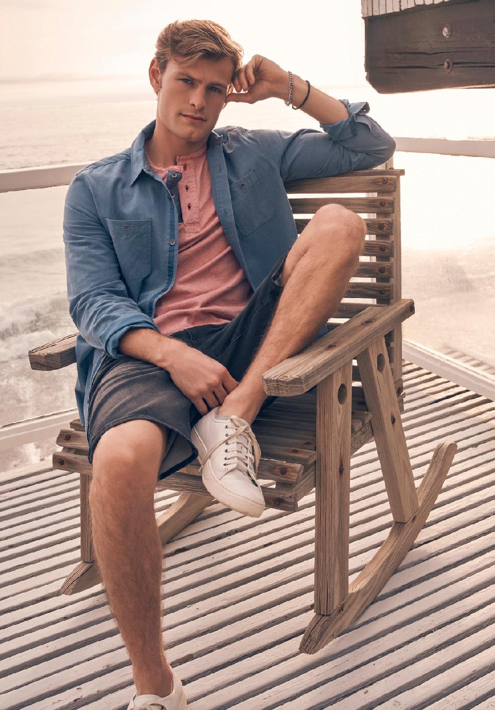 Buffalo David Bitton Sagrani Men's Long Sleeve Woven Shirt Blue