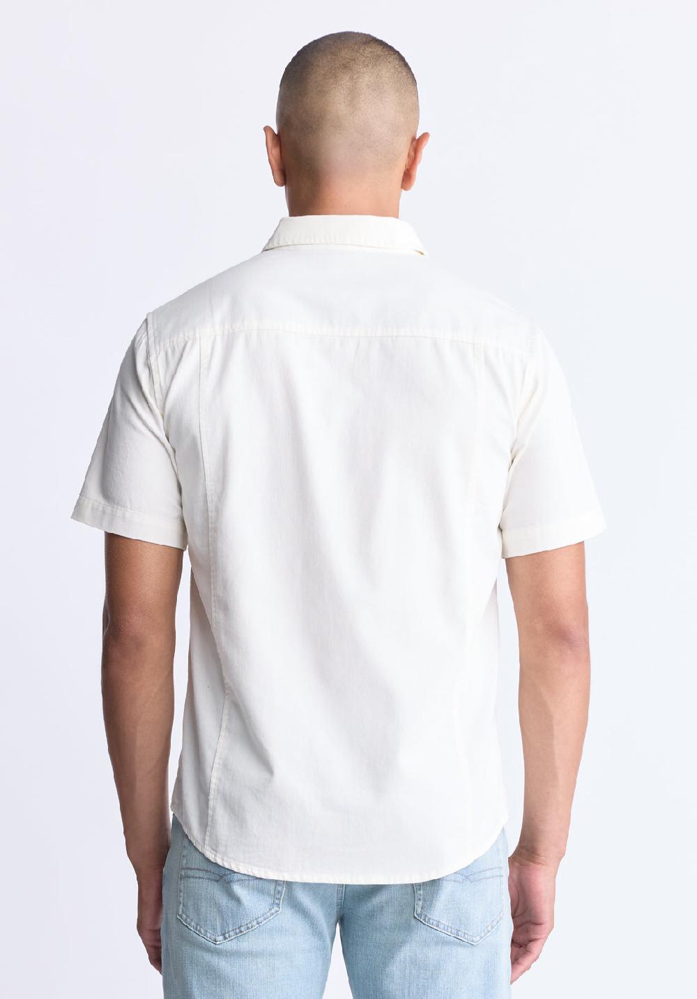 Buffalo David Bitton Sagrino Men's Short-Sleeve Utility Shirt Milk