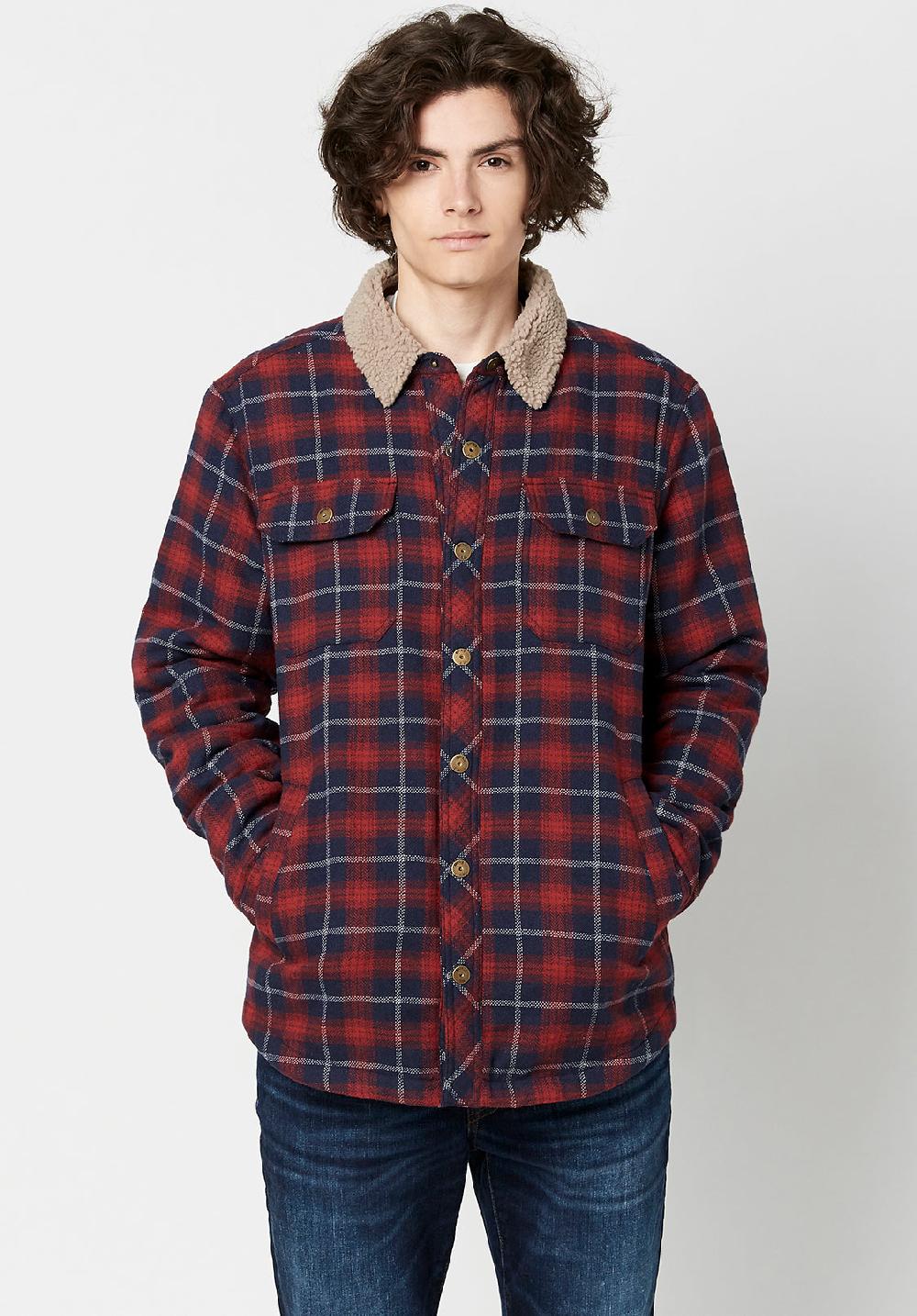 Buffalo David Bitton Sahot Men's Shacket In Red Plaid
